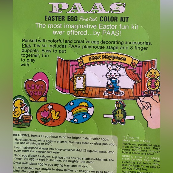 1980  PAAS EASTER EGG COLORING KIT SEALED BOX 1980s - Picture 3 of 7